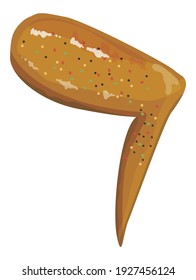 Vector illustration of chicken wings baked with spices.