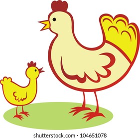 Vector illustration of chickens