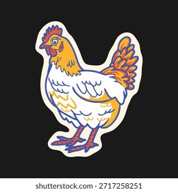Vector illustration of chickens in flat design style. Perfect for farm illustrations, educational materials, agriculture projects, and food-related designs. Editable vector with isolated background.