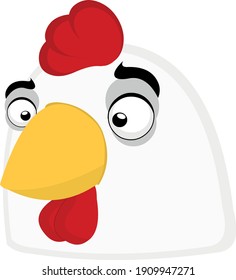 Ilustración vectorial de un emoticono de cabeza de pollo