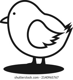 ilustración vectorial de pollitos para colorear