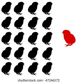 vector illustration of the chicks. concept - Team