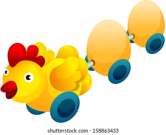 Vector illustration of a chick-train