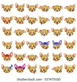 A vector illustration of Chihuahua Dog Emoji Emoticon Expression