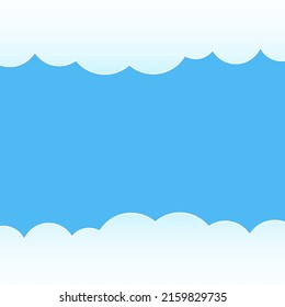 vector illustration child blue background with clouds