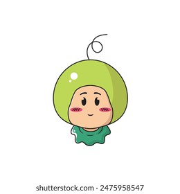 vector illustration of a child character wearing a melon costume