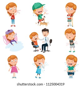 Ilustración Vectorial De Las Enfermedades Infantiles