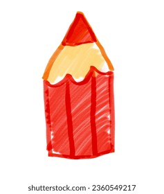Vector illustration of child drawing of color pencil