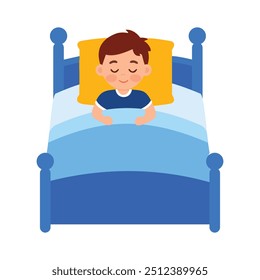 Vector Illustration of a Child Napping