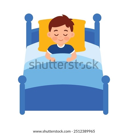 Vector Illustration of a Child Napping