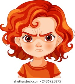 Vector illustration of a child showing anger