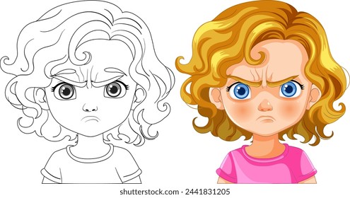 Ilustración vectorial de un niño mostrando ira