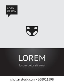 Vector Illustration Of Child Symbol On Diaper Icon. Premium Quality Isolated Nappy  Element In Trendy Flat Style.