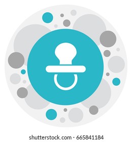 Vector Illustration Of Child Symbol On Nipple Icon. Premium Quality Isolated Pacifier Element In Trendy Flat Style.