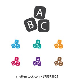 Vector Illustration Of Child Symbol On Abc Bloks Icon. Premium Quality Isolated Alphabet Cubes Element In Trendy Flat Style.