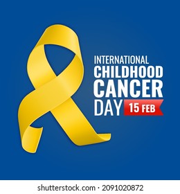 Vector illustration of Childhood Cancer Day. Banner with cancer ribbon.
