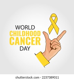 Vector illustration of Childhood Cancer Day. Banner with cancer ribbon.
