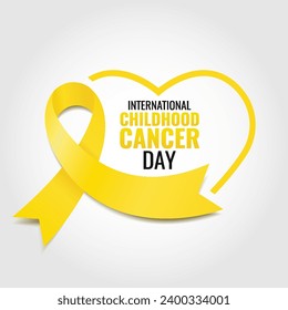 Vector illustration of Childhood Cancer Day. Banner with ribbon.
