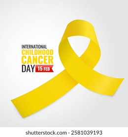 Vector illustration of Childhood Cancer Day. Childhood  Awareness Ribbon.
