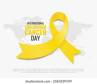 Vector illustration of Childhood Cancer Day. Childhood  Awareness Ribbon.
