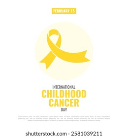 Vector illustration of Childhood Cancer Day. Childhood  Awareness Ribbon.
