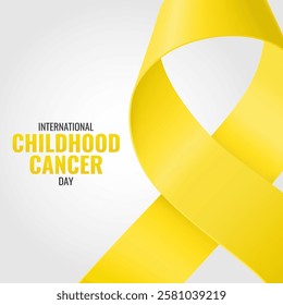 Vector illustration of Childhood Cancer Day. Childhood  Awareness Ribbon.
