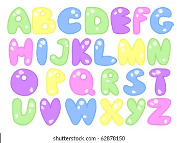 vector illustration childish abc made of plumpy letters