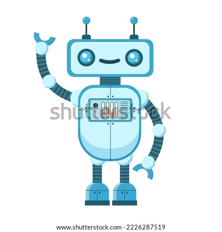 Vector illustration. Childish cartoon style. Robot. Design element.