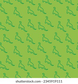 Vector illustration of childish pattern of dinosaurs.