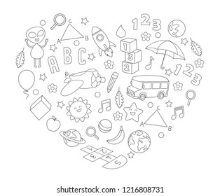 Vector Illustration Of Childish Sketch Background
