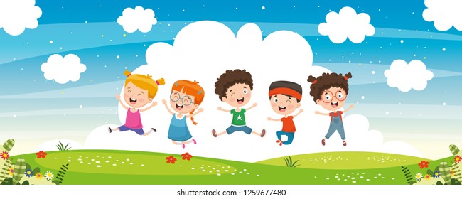 Vector Illustration Of Children