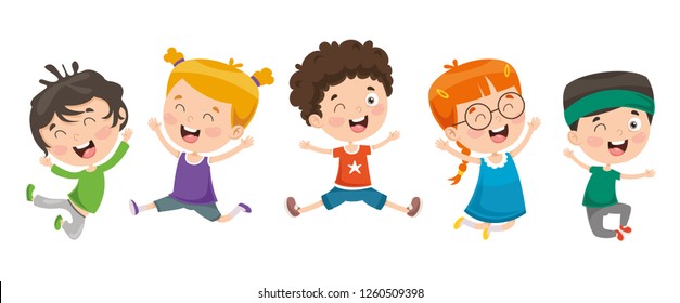 Vector Illustration Of Children