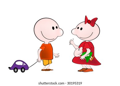 vector illustration of children