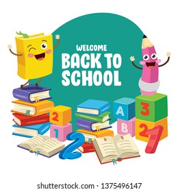 Vector Illustration Of Children Back To School