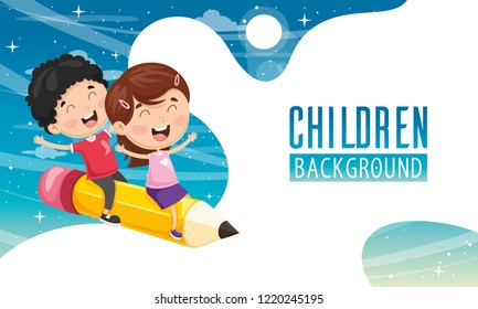 Vector Illustration Of Children Background