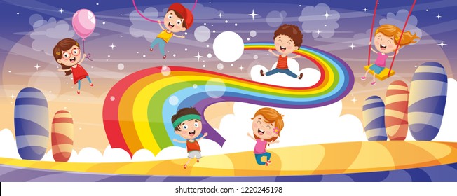 Vector Illustration Of Children Background
