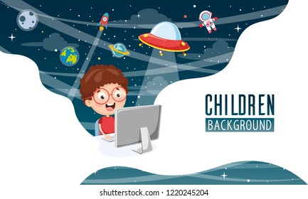 Vector Illustration Of Children Background