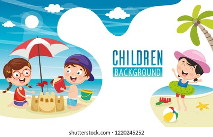 Vector Illustration Of Children Background