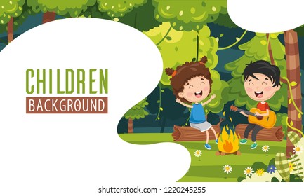 Vector Illustration Of Children Background