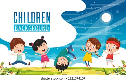 Vector Illustration Of Children Background