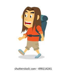 Vector illustration of children backpack going on an adventure.