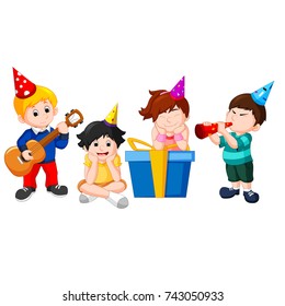 vector illustration of children birthday party