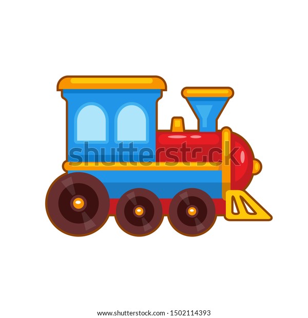 Vector Illustration Children Colorful Toy Train Stock Vector (Royalty ...