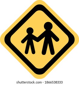 Vector illustration of children crossing concept symbol emoticon