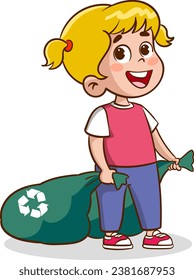 vector illustration Of Children Doing Various Houseworks.