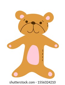  Vector illustration of children doodle bear. Bright colors, funny picture.