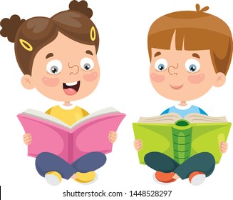 12,113 Little girl reading book vector Images, Stock Photos & Vectors ...