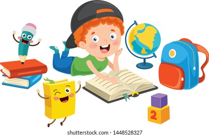 Vector Illustration Of Children Education