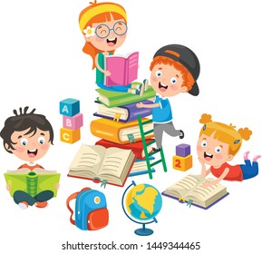 Vector Illustration Of Children Education