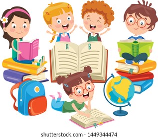 Vector Illustration Of Children Education